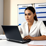 **

Prompt: "Business consultant in a modern office setting, reviewing legal documents with a laptop displaying 'Código das Sociedades Comerciais' (Commercial Companies Code). Emphasis on Portuguese legal books and documents. The atmosphere is professional and focused on compliance and strategic planning. Portuguese flag subtly in background."

**