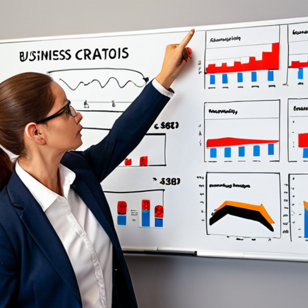 Business Scenario Analysis**

A consultant stands before a whiteboard covered in graphs, charts, and notes representing various business scenarios. They are pointing to a specific variable (e.g., a changing regulation shown as a rising curve) while explaining the potential impact to a diverse team of executives. The scene evokes a sense of problem-solving and strategic thinking.

**