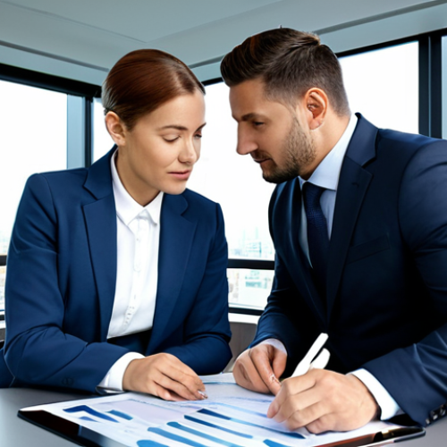 Home 22 Business Consulting Scenario**
"A professional business consultant, fully clothed in a modest business suit, is meeting with a client in a modern office setting. They are reviewing charts and graphs on a tablet, discussing business strategy. The office has large windows with a cityscape view. Safe for work, appropriate content, perfect anatomy, natural proportions, professional, family-friendly, high quality."
**