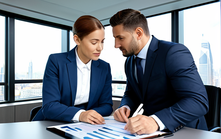 Business Consulting Scenario**
"A professional business consultant, fully clothed in a modest business suit, is meeting with a client in a modern office setting. They are reviewing charts and graphs on a tablet, discussing business strategy. The office has large windows with a cityscape view. Safe for work, appropriate content, perfect anatomy, natural proportions, professional, family-friendly, high quality."
**