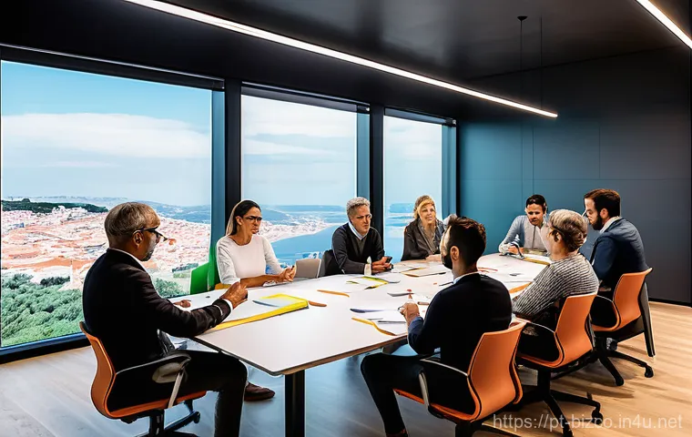 기업경영지도사와 인턴 경험 활용 - A professional young Portuguese consultant, male or female, dressed in smart business attire, stands...