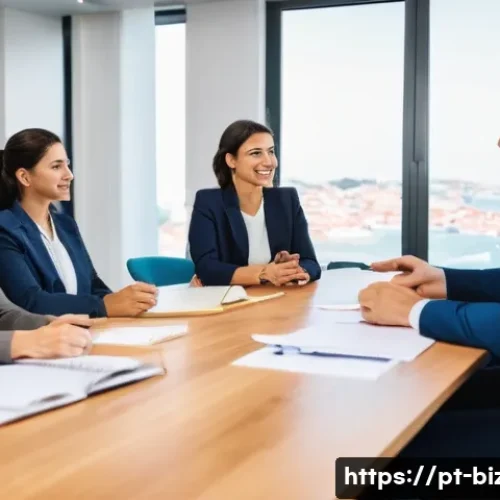 기업경영지도사와 인사 관리 사례 - **Prompt:** A group of diverse Portuguese professionals, including men and women ranging from their ...