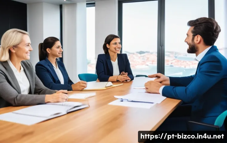 기업경영지도사와 인사 관리 사례 - **Prompt:** A group of diverse Portuguese professionals, including men and women ranging from their ...