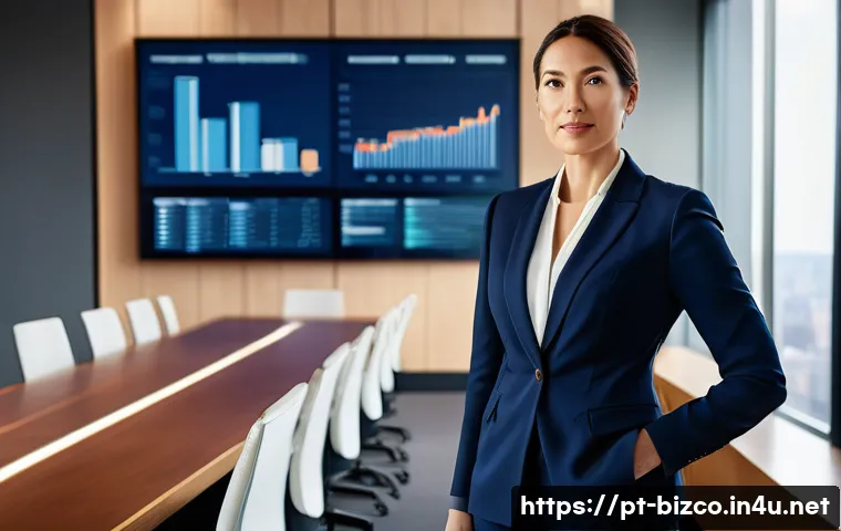 기업경영지도사 자격증의 가치와 한계 - **Prompt:** A highly professional and confident female management consultant, in her late 30s, elega...