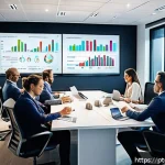 Home 20 기업경영지도사와 리스크 관리 사례 - A modern office scene showing a diverse team of professionals engaged in a strategic planning meetin...
